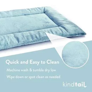 KindTail Dog Bed - Luxurious Velvet Crate Pad - Reversible and Machine Washable Kennel Mat for Dogs and Cats up to 25 lbs - Premium Materials for Cozy Sleeping - 25” x 19” x 1” (Pink, Medium)