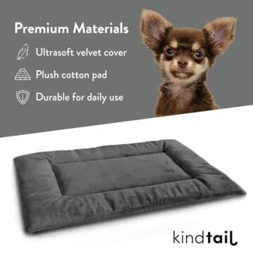 KindTail Dog Bed - Luxurious Velvet Crate Pad - Reversible and Machine Washable Kennel Mat for Dogs and Cats up to 25 lbs - Premium Materials for Cozy Sleeping - 25” x 19” x 1” (Pink, Medium)
