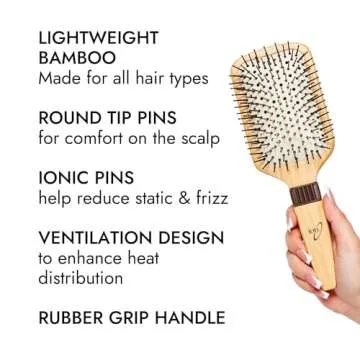 Ion Bamboo Vented Paddle Cushion Brush