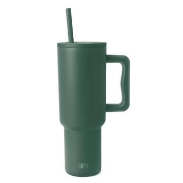 Simple Modern 40 oz Tumbler with Handle and Straw Lid | Insulated Cup Reusable Stainless Steel Water...