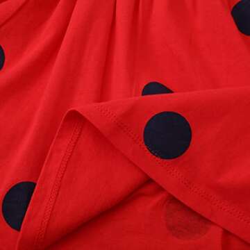 HILEELANG Toddler Girl Long Sleeve Dress Winter Christmas Red Dot Stripe Cotton Casual Winter Clothes Playwear Shirt Dresses 4T