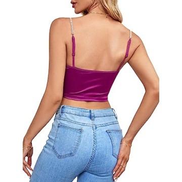 Umenlele Women's Satin Cowl Neck Asymmetrical Camisole Top