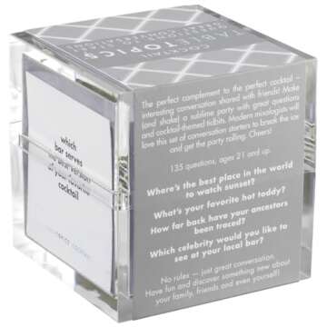 TableTopics Cocktail - 135 Conversation Starter Cards for Parties Featuring Questions, Facts, Quotes, and Mixed Drink Recipes, Fun Icebreaker Game
