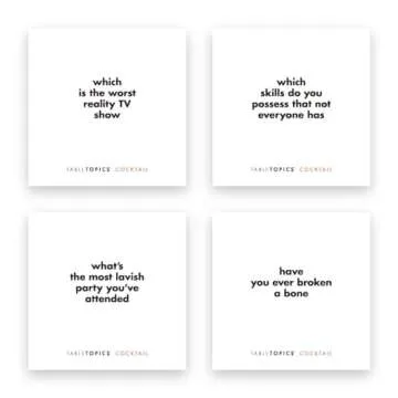 TableTopics Cocktail - 135 Conversation Starter Cards for Parties Featuring Questions, Facts, Quotes, and Mixed Drink Recipes, Fun Icebreaker Game