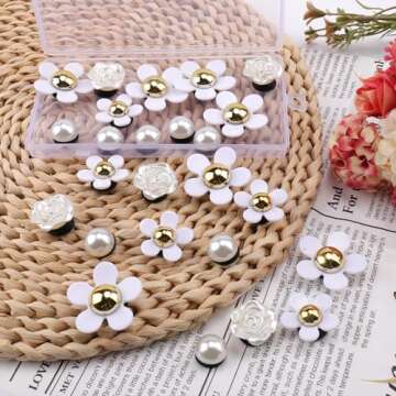 Mity rain 25PCS Flower Charms for Bogg Bag Accessories, Decoration Accessories for Bogg Bag Original...