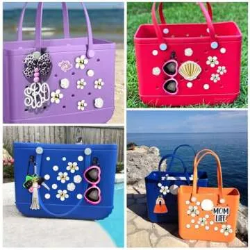 Mity rain 25PCS Flower Charms for Bogg Bag Accessories, Decoration Accessories for Bogg Bag Original All Models, Charms Compatible with Simply Southern Totes, Insert for Beach Tote Bag (A-)