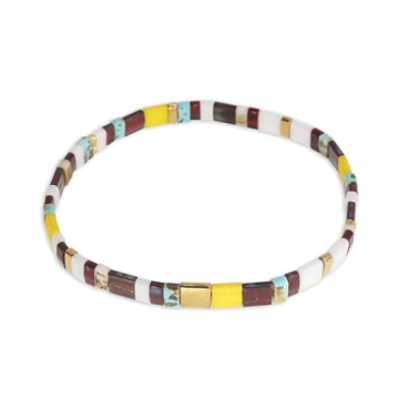 Sonateomber Tila Flat Beaded Stretch Bracelets for Women Boho Friendship Bracelet Jewelry Gift