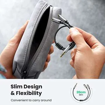 UGREEN Headphone Splitter 3.5mm Audio Stereo Y Splitter Aux Extension Cable Male to Female Dual Headphone Jack Adapter for Earphone Compatible with iPhone Samsung iPad Tablet Laptop, Black