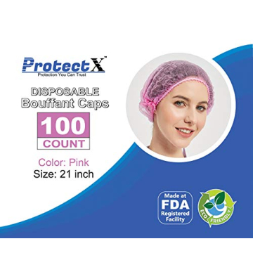 ProtectX 100-Pack Pink Disposable Hair Nets for All Uses