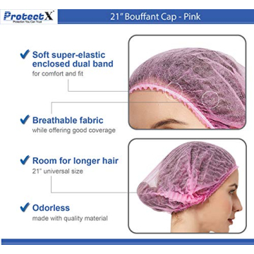 ProtectX 100-Pack Pink Disposable Hair Nets for All Uses