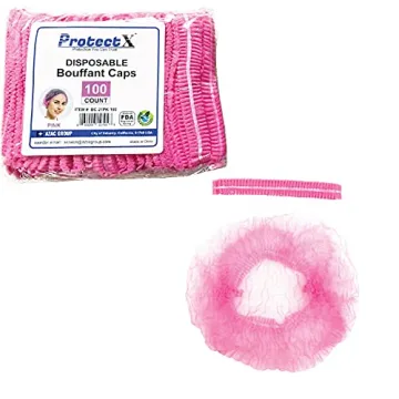 ProtectX 100-Pack Pink Disposable Hair Nets for All Uses