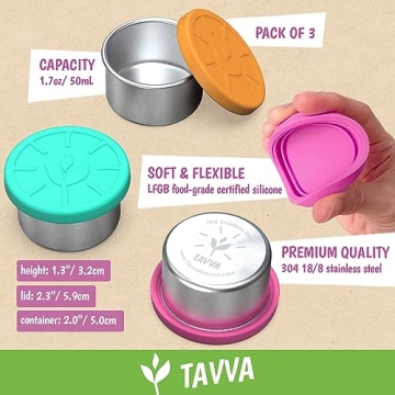 Eco-friendly TAVVA Stainless Steel Mini Containers for Lunch