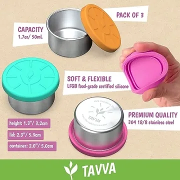 Eco-friendly TAVVA Stainless Steel Mini Containers for Lunch