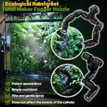 Reptile Smart Mister, Reptile Humidifiers Misting System Automatic with Timer, Terrariums Humidifier with 360°Adjustable Misting Nozzles, Spray Kit for Rainforest Plants Amphibian