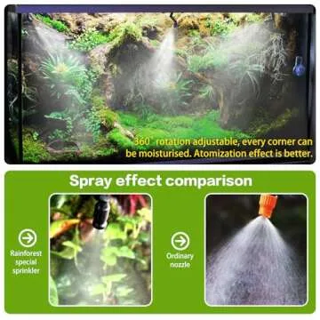 Reptile Smart Mister, Reptile Humidifiers Misting System Automatic with Timer, Terrariums Humidifier with 360°Adjustable Misting Nozzles, Spray Kit for Rainforest Plants Amphibian