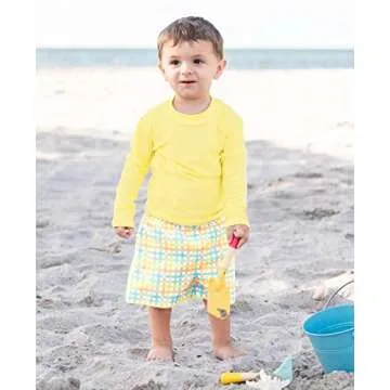 RUGGEDBUTTS Boys UPF50+ Sun Protection Gingham Swim Trunks - Summertime, 8