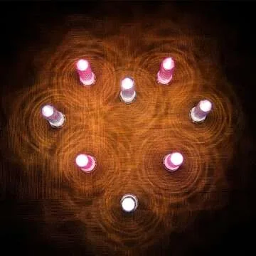 SupBri LED Candles, 4Pack Battery Operated Candles with Rose Light Halo, Romantic Flameless Pillar Candles for Valentines Halloween Decorations(Purple, D 2.5" x H 7.2")