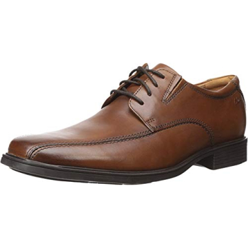 Clarks Men's Tilden Walk Oxford - Stylish & Comfortable Dark Tan Leather Shoes