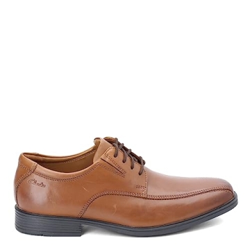Clarks Tilden Walk Oxford Dark Tan Dress Shoes