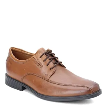 Clarks Tilden Walk Oxford Dark Tan Dress Shoes