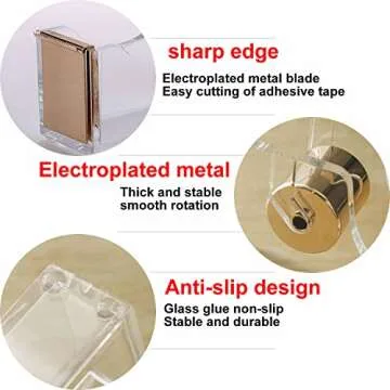 KIDMEN Rose Gold Acrylic Tape Dispenser for Office Use