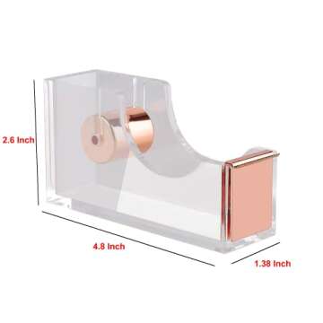 KIDMEN Rose Gold Acrylic Tape Dispenser for Office Use