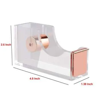 KIDMEN Rose Gold Acrylic Tape Dispenser for Office Use