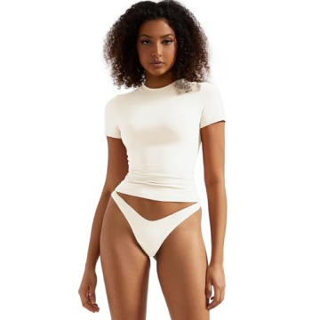 Stylish Double Lined Fitted Basic Tee for Women