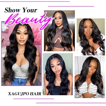 Xagujpo V Part Wig Human Hair Body Wave Wigs for Women