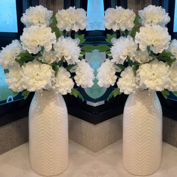 Hjn White Ceramic Flower Vase for Home Decor - Elegant Centerpiece