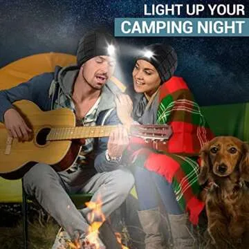 Stocking Stuffers for Men Beanie Hat with Light - Christmas Birthday Gifts for Men LED Headlamp Hats Winter Cap Gifts for Dad Women Husband Boyfriend Him Teen Rechargeable Flashlight Knit Lighted Hat