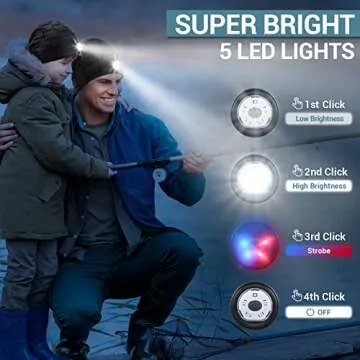 Stocking Stuffers for Men Beanie Hat with Light - Christmas Birthday Gifts for Men LED Headlamp Hats Winter Cap Gifts for Dad Women Husband Boyfriend Him Teen Rechargeable Flashlight Knit Lighted Hat