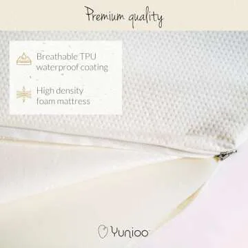 Yunioo Foldable Baby Changing Pad. Moses Basket or Oval Bassinet Mattress Pad with Ultra Soft Cover. Replacement Diaper Changing Station Mattress. Changing Table Topper for Dresser. 31” x 16”