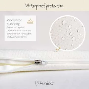 Yunioo Foldable Baby Changing Pad. Moses Basket or Oval Bassinet Mattress Pad with Ultra Soft Cover. Replacement Diaper Changing Station Mattress. Changing Table Topper for Dresser. 31” x 16”