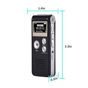 Digital Voice Recorder 16GB Voice Recorder with Playback for Lectures - USB Rechargeable Dictaphone Upgraded Small Tape Recorder Device
