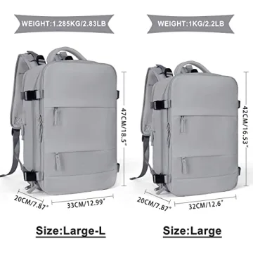 Coowoz Large Travel Backpack for Women & Men Fit Laptop