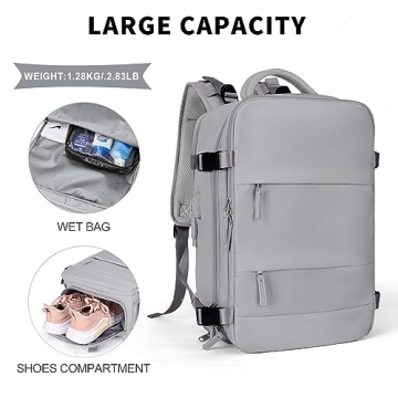 Coowoz Large Travel Backpack for Women & Men Fit Laptop