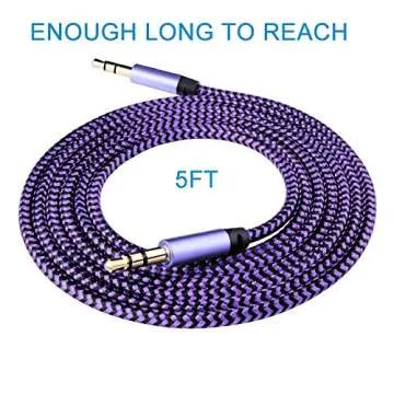 AILKIN AUX Cord for Car, 2 Pack 3.5mm Auxiliary Audio Cable, Braided Stereo AUX Chords Compatible Headphone Car, iPhone, iPod, iPad, Samsung Galaxy, HTC, LG, Google Pixel, Tablet & More-5Feet/1.5M