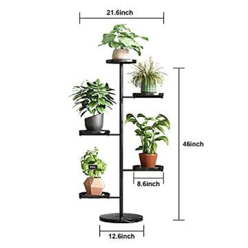 Kinkota Plant Stand for Indoor Plants, 5 Tier Metal Plant Stand Tall, Multiple Flower Pot Holder for...