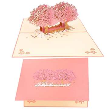 WRAPAHOLIC Pop Up Greeting Card - 3D Popup Card, Cherry Blossom Tree Pop Up Card for Birthday, Mother's Day, Valentine’s Day, Wedding, Anniversary, Party and Other Occasion - 5.9 Inch x 7.9 Inch
