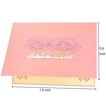 WRAPAHOLIC Pop Up Greeting Card - 3D Popup Card, Cherry Blossom Tree Pop Up Card for Birthday, Mother's Day, Valentine’s Day, Wedding, Anniversary, Party and Other Occasion - 5.9 Inch x 7.9 Inch