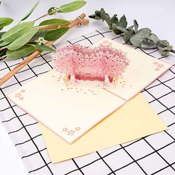 WRAPAHOLIC Pop Up Greeting Card - 3D Popup Card, Cherry Blossom Tree Pop Up Card for Birthday, Mother's Day, Valentine’s Day, Wedding, Anniversary, Party and Other Occasion - 5.9 Inch x 7.9 Inch
