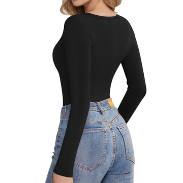 MANGOPOP Stylish Square Neck Long Sleeve Crop Top