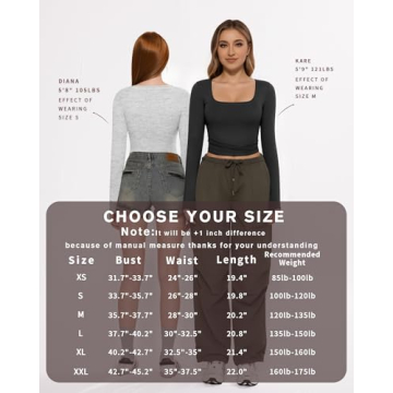 MANGOPOP Stylish Square Neck Long Sleeve Crop Top