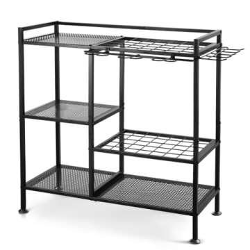 Garden Tool Organizer for Garage, 3 Tiers Garden Tool Holder with Large Tool Slots & Small Tool Hook...