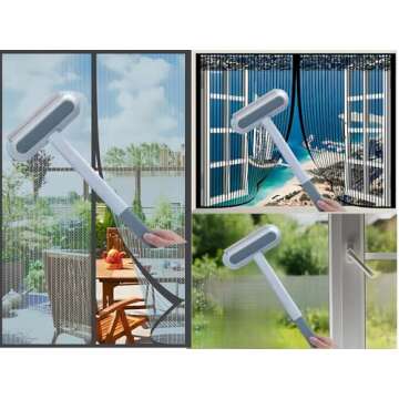 Mesh Screen Cleaner 4 in1, Wet and Dry Dual-Use Window Screen Cleaning Brush, Multi Window Cleaner T...
