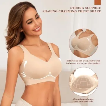 PoseFree Wireless Push Up Bra Full Support for Women
