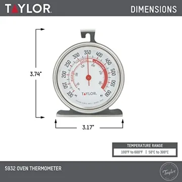 Taylor 5932 Large Dial Oven Thermometer for Accurate Baking
