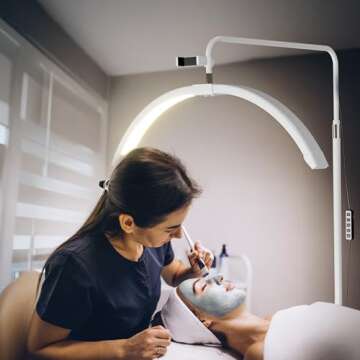 toyshi 26 inch Lash Light, Lamp for Eyelash Extensions, Esthetician Beauty Half Moon Light, Eyelash ...