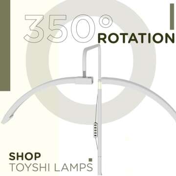 toyshi 26 inch Lash Light, Lamp for Eyelash Extensions, Esthetician Beauty Half Moon Light, Eyelash LED Light, Lash Lighting for Tattoo Beauty Eyelash Tech Esthetician